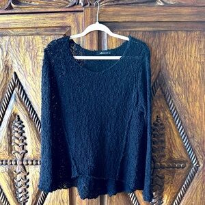 Olivaceous Black Knit Long Sleeve Top